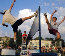Emmanuel Bouchard vs. Chris Siebert photo by Philipp Schaefer Emmanuel Bouchard at the 2006 world footbag championship