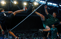 Emmanuel Bouchard vs. Chris Siebert photo by Philipp Schaefer Emmanuel Bouchard at the 2009 world footbag championship