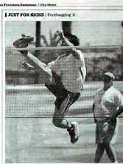 Click on the picture to read the article Emmanuel Bouchard in The San Francisco Examiner, August 12, 2002